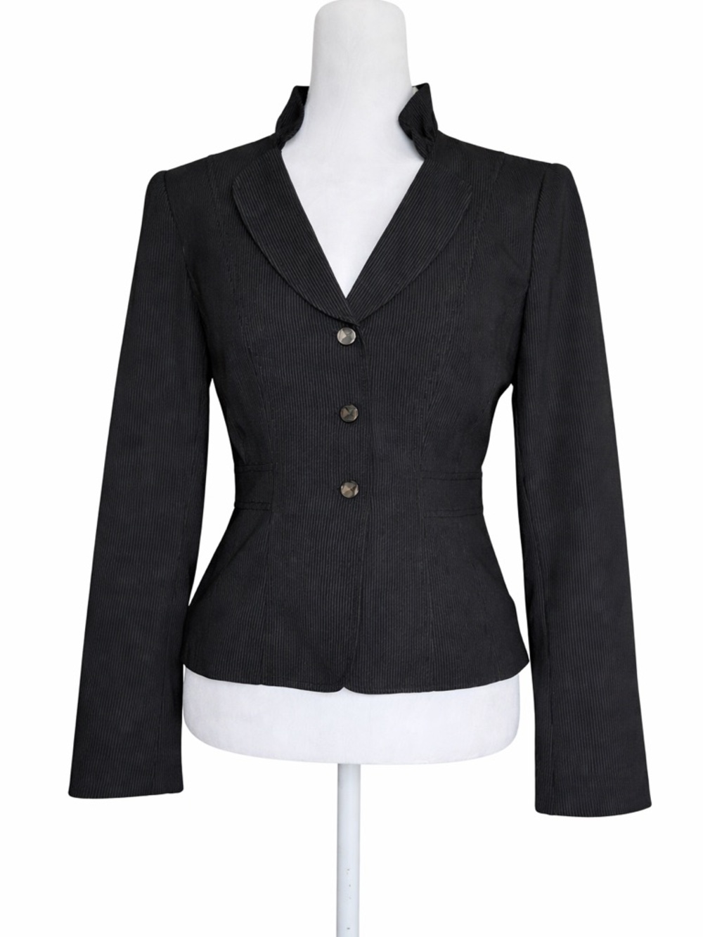 NWT Tahari Arthur S. Levine Black Pinstripe 3-Button Blazer Suit Jacket Size 2